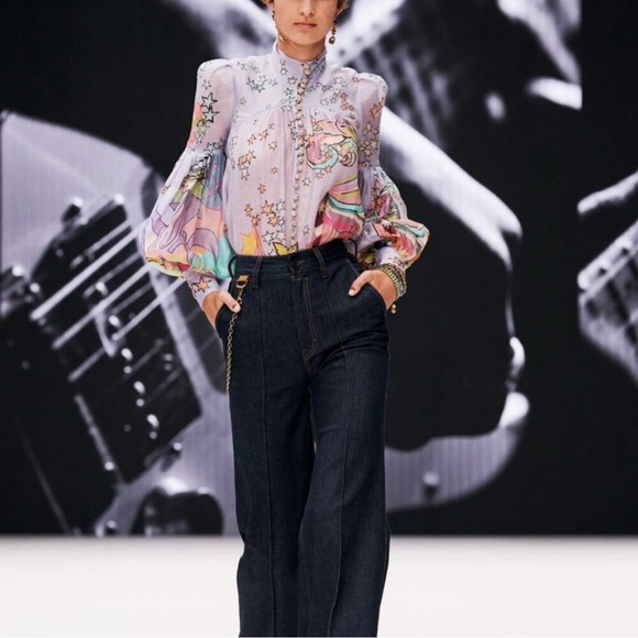 Zimmermann Concert Tie Neck Collage Blouse💋 - Picture 4 of 15